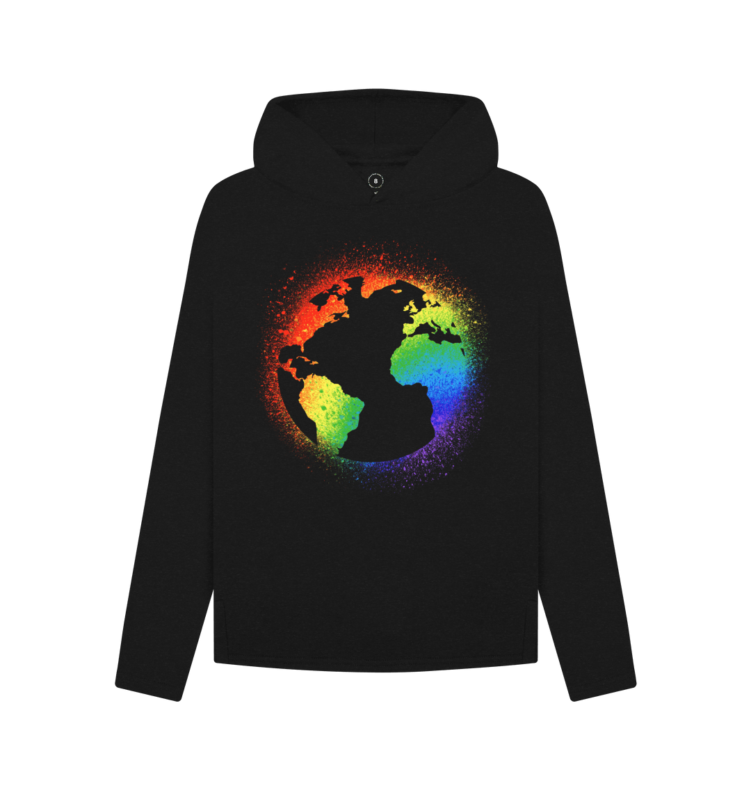 Black Womens Relaxed Earth Hoodie