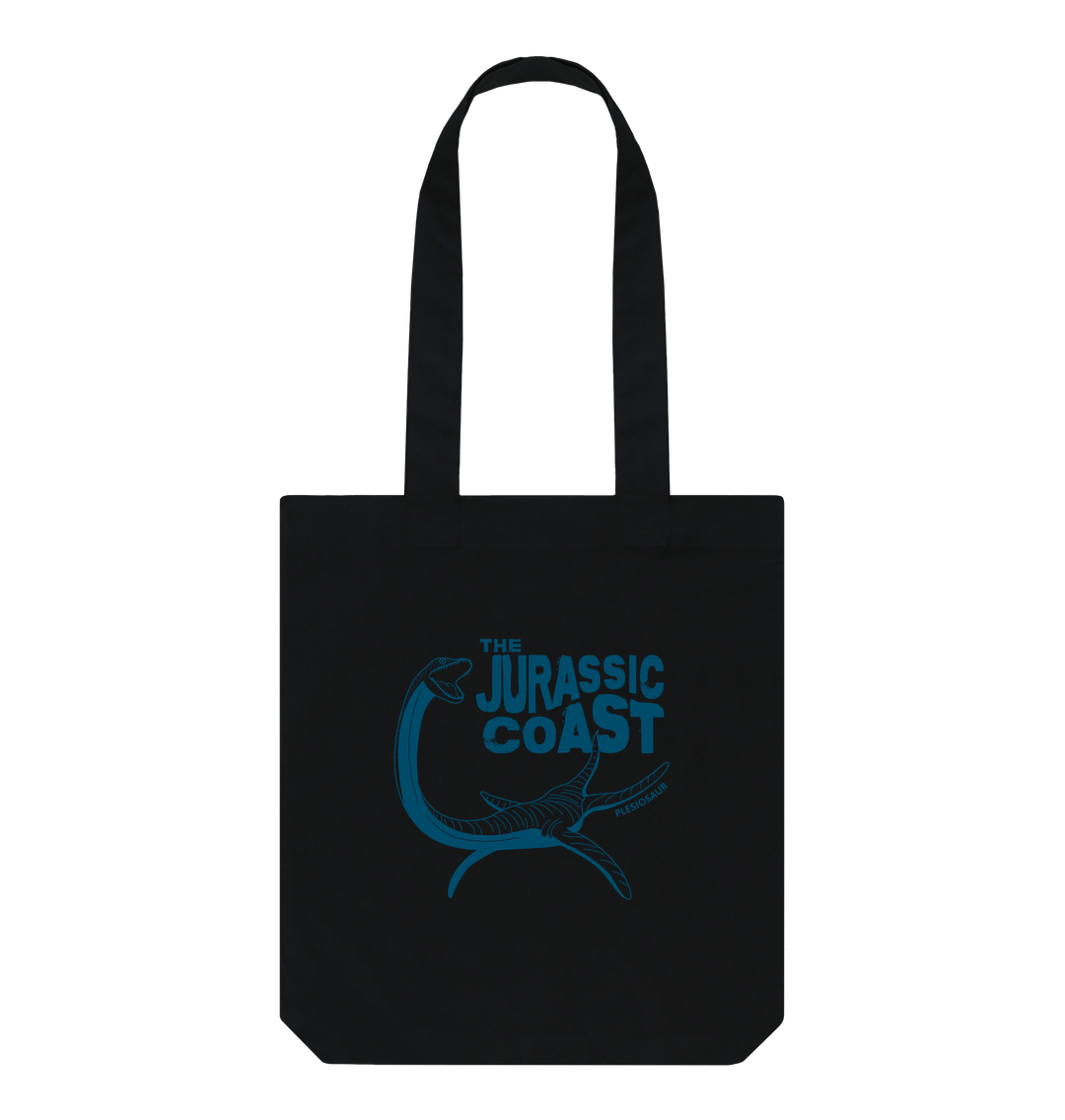 Black Jurassic Coast Dino Tote Bag