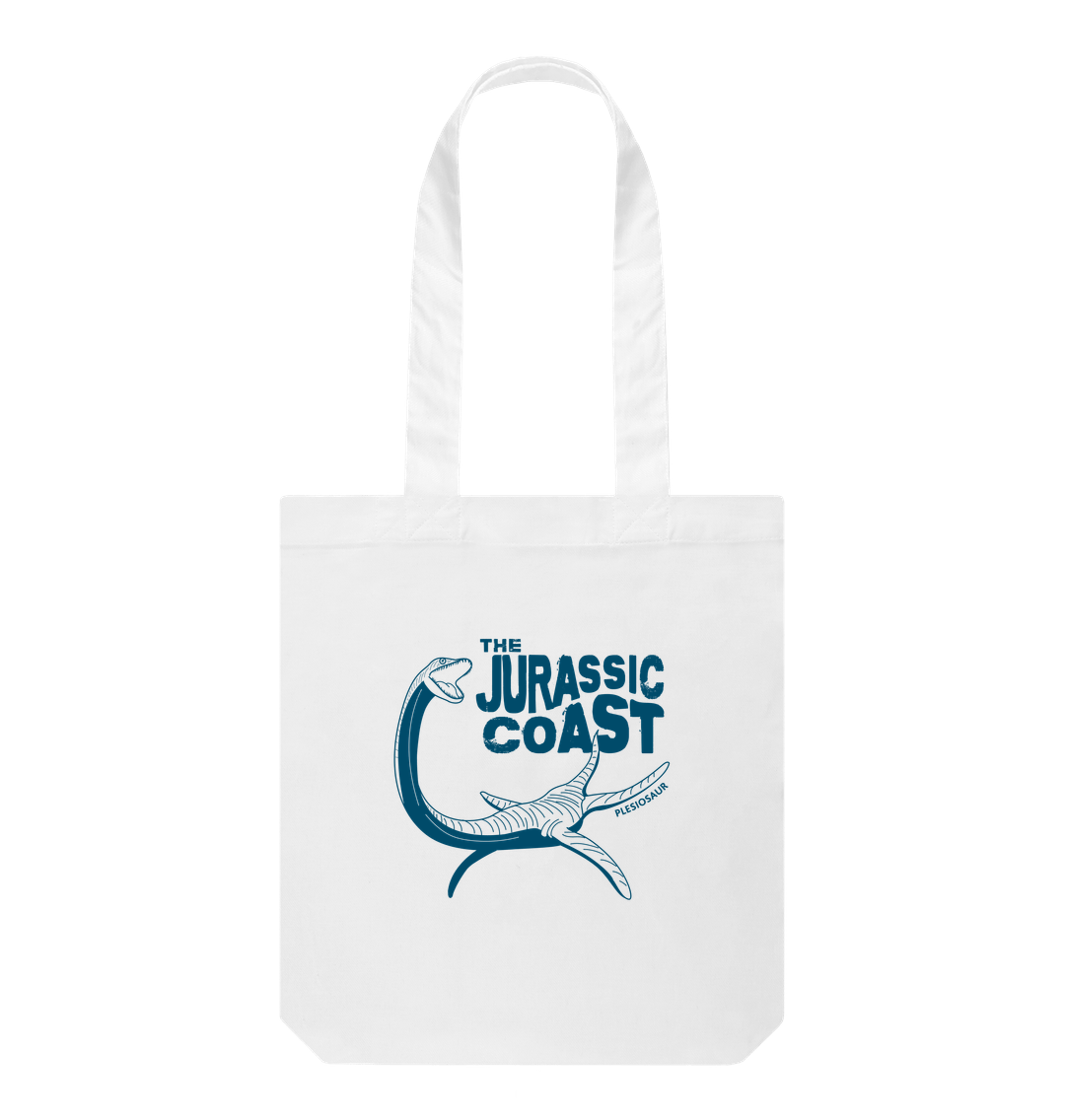 White Jurassic Coast Dino Tote Bag